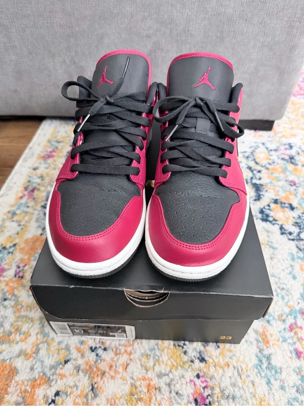 Jordan Low-Top Sneakers in Black & Pink